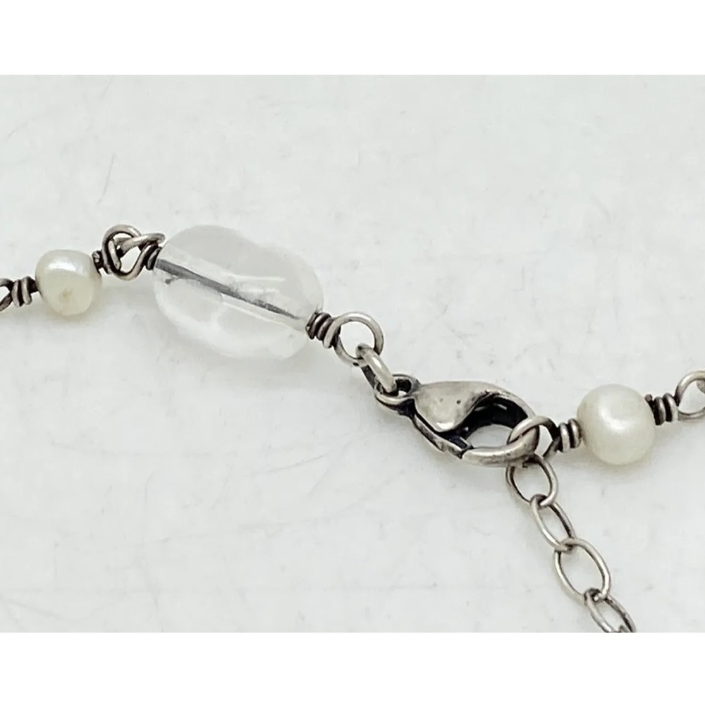 Silpada Vintage Sterling Silver Silver Pearl & Crystal Necklace - Picture 11 of 14